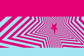 Pink-hellblaue Grafik mit Stern