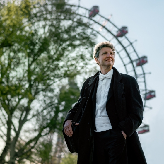 Musiker vor Riesenrad im Prater