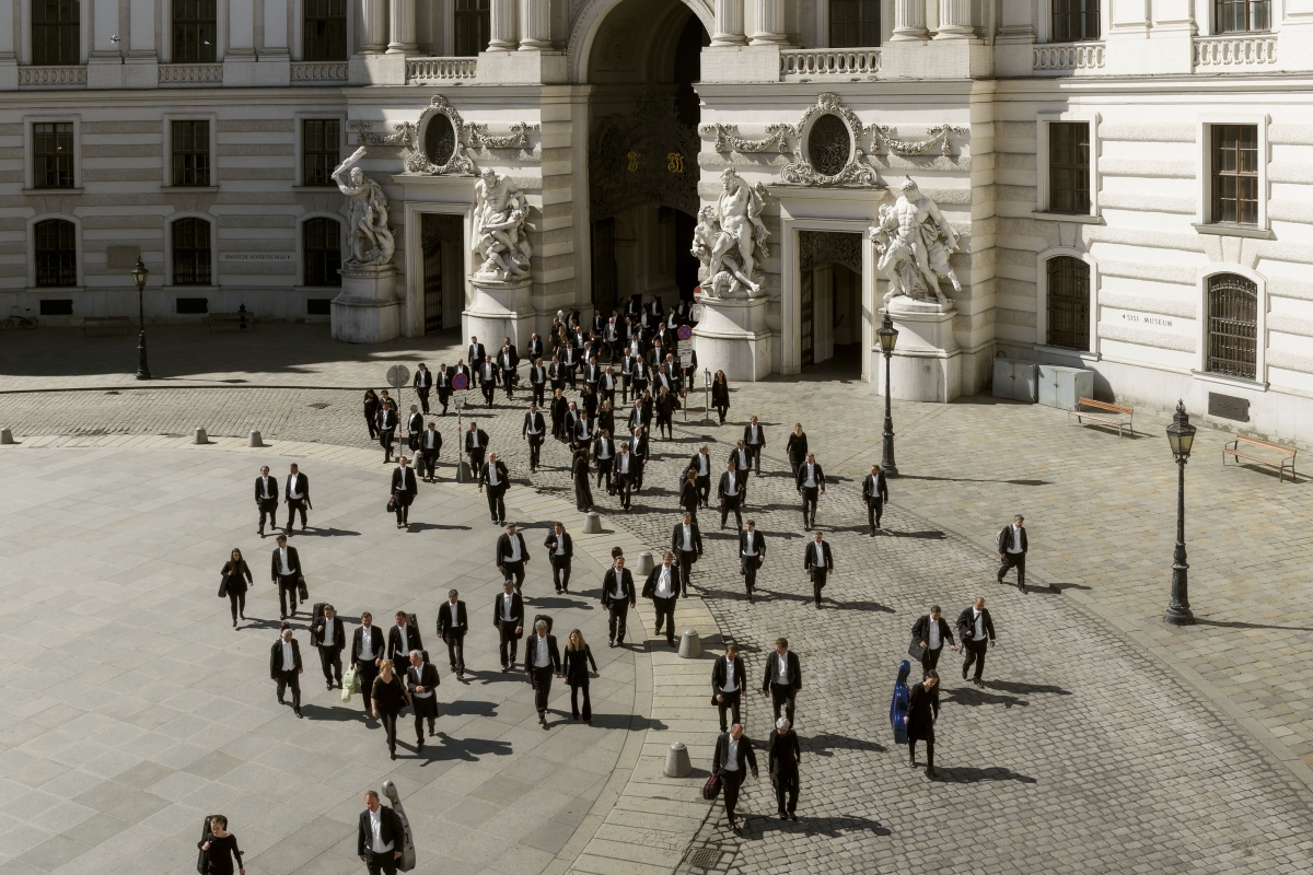 Orchestermusiker am Michaelerplatz