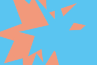 Grafik mit orangenem und blauem Stern