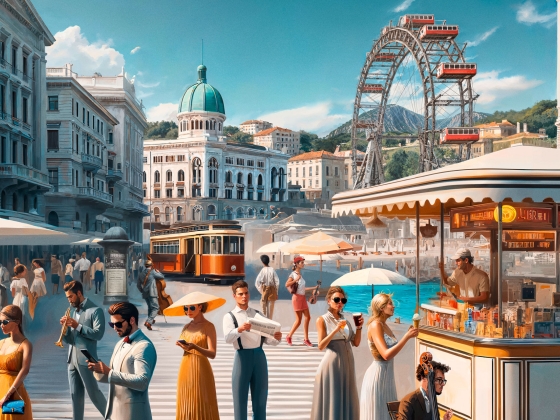 Sujet Primavera da Vienna: gemalte Elemente aus Triest und Wien