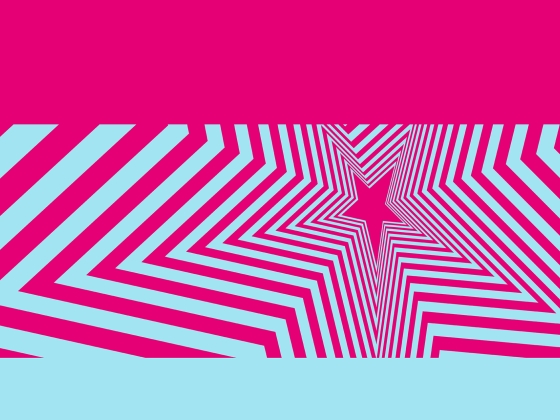 Pink-hellblaue Grafik mit Stern